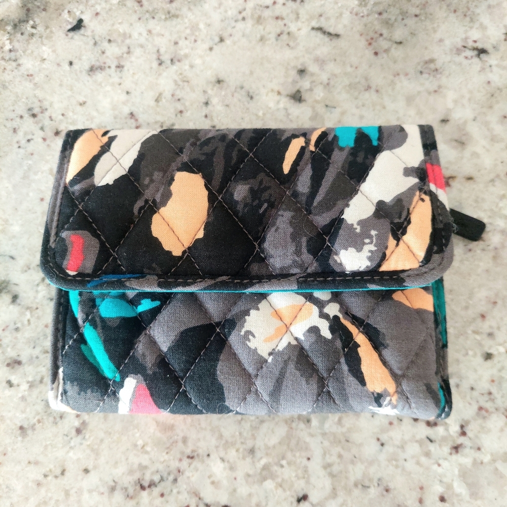 Vera Bradley Euro Wallet In Retired Splash Floral Pattern